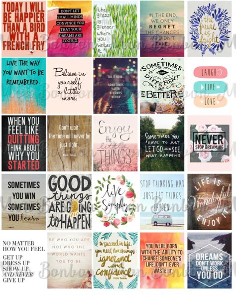Download Free Motivational Quotes MINI Happy Planner Stickers Cameo